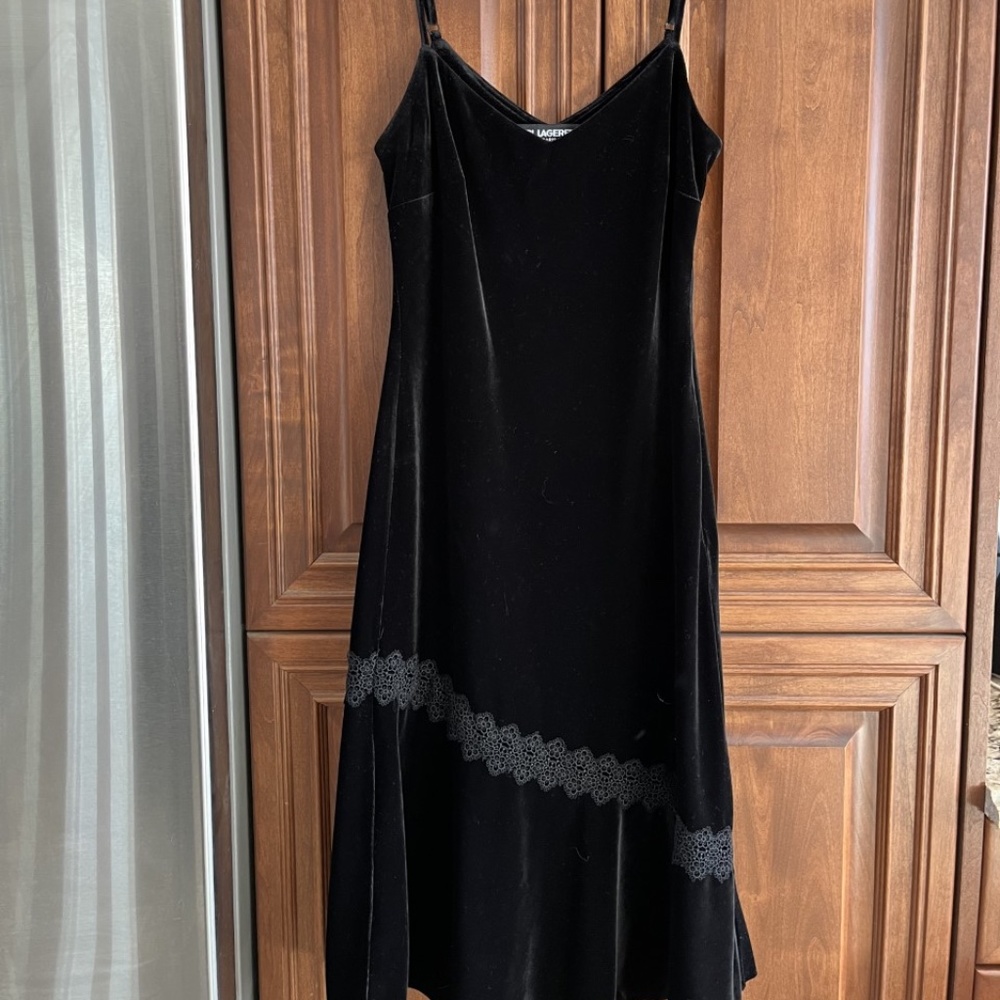 Karl Lagerfeld Midi Velvet Dress